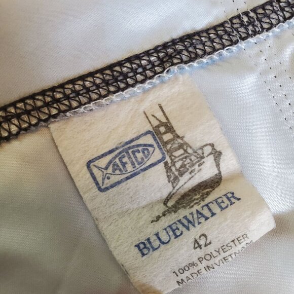 Aftco Bluewater Board Shorts Mens 42 Blue Brown‎ Plaid Beach Zippered Pockets - Picture 3 of 16